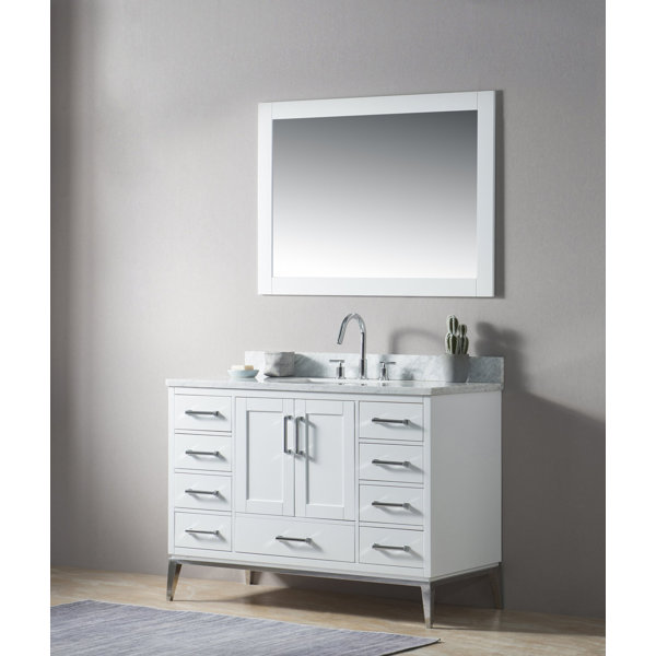 Motta 48 Single Bathroom Vanity Set With Mirror [Gracie Oaks